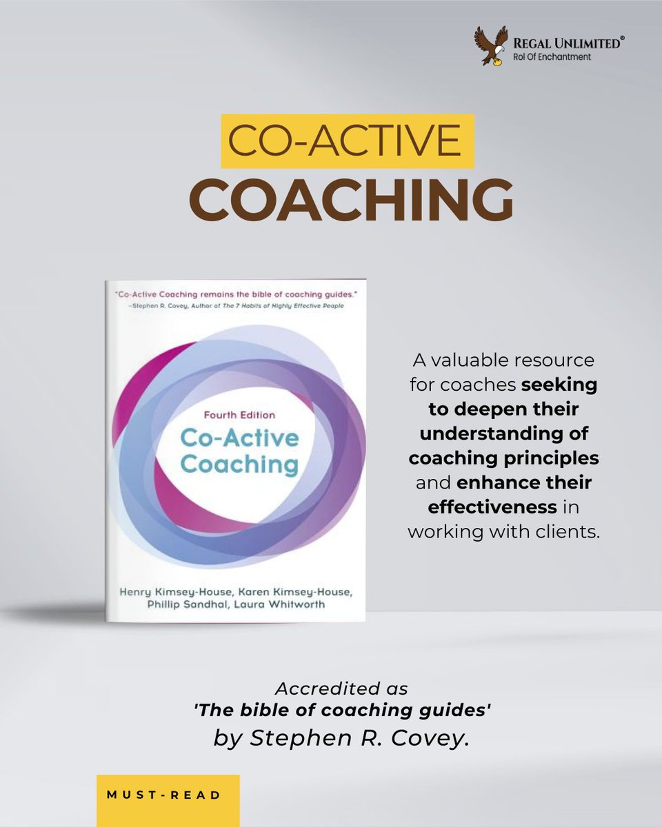 This time our Book Recommendation Series features Co-Active Coaching! Co-active Coaching focusses on the importance of co-creating a coaching relationship based on trust, respect, and authenticity. Grab a read! #BookRecommendation #CoactiveCoaching #CoachingUnlimited