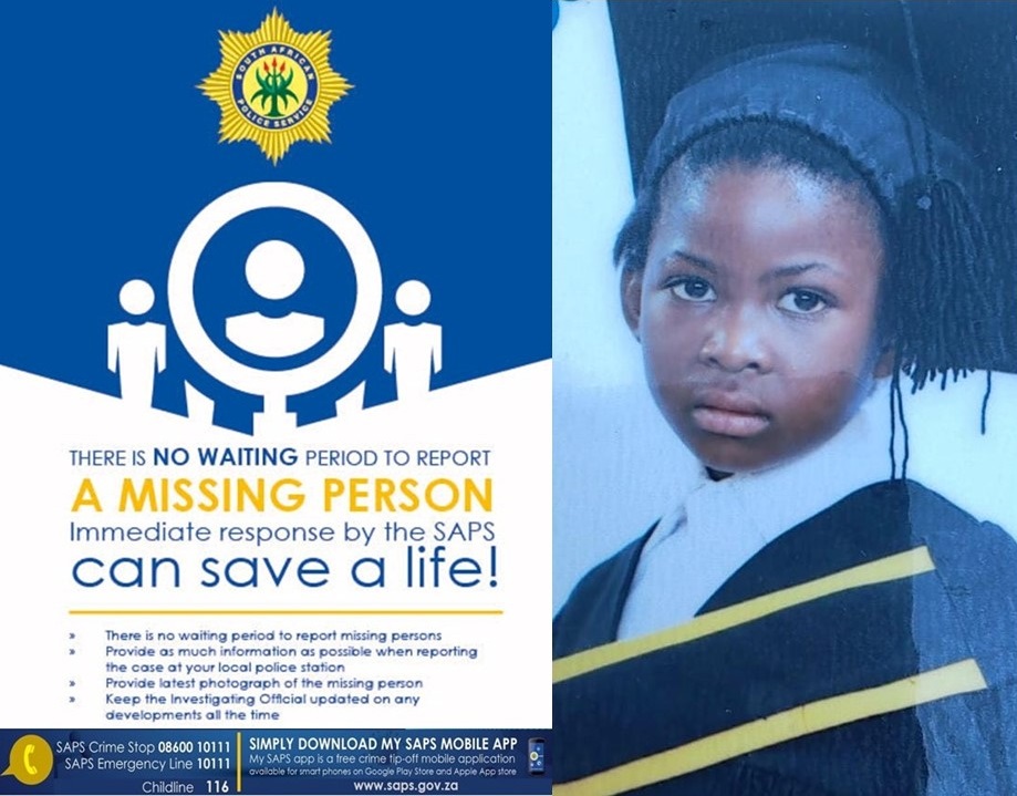 #sapsNW Police in Ventersdorp are searching for #missing Maletlhogonolo Hlongwane (05) who allegedly went missing on 28/04 when she left alone at home in Goedgevonden village. A case of child neglect is also under investigation against the parent. Info -> Sergeant Cecilia…