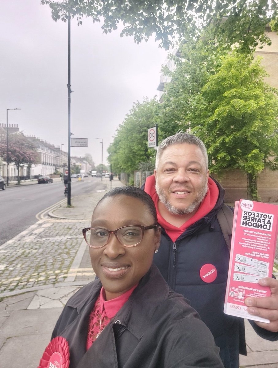 Out with @londonfieldslab for @SadiqKhan for Mayor of London @Semakaleng for GLA. Remember you need photo ID to vote #VoteLabour