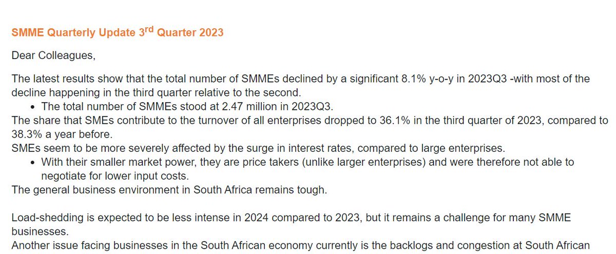 @william_gumede The number of SMMEs has declined by 8.1% year on year.