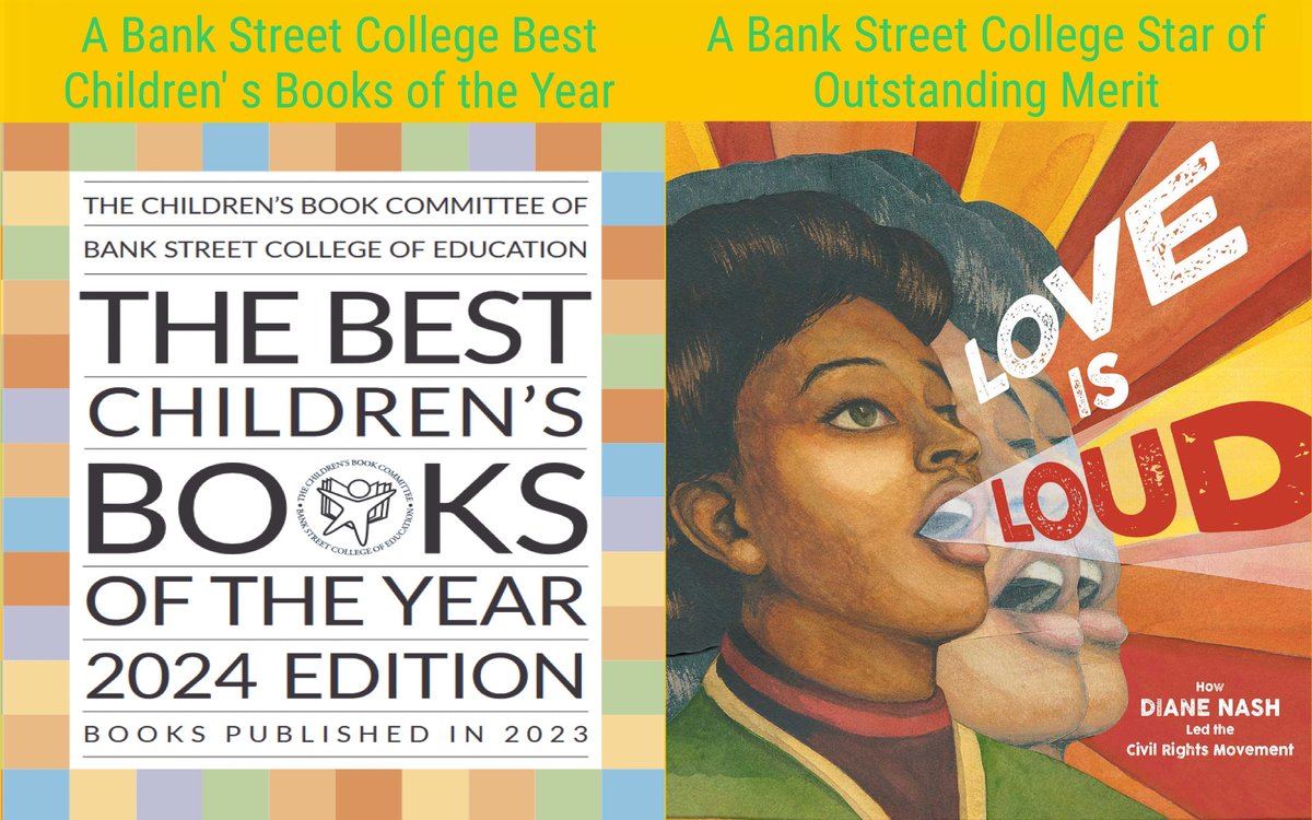Just learned that our book LOVE IS LOUD has been named A Bank Street College Best Children’s Book of the Year! It also received the college’s star of Outstanding Merit. So grateful & sending congrats to all the creatives whose works have been recognized. 🧡📢#kidlit #nonfiction