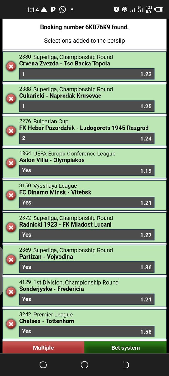 Mixed Fold Combinations 🔥 Favorites Win or Win a Half🔥 We Play Again 🍻 📌 1️⃣0️⃣+ Odds 📌 1️⃣0️⃣+ Odds Code 👉 6KB76K9 Code 👉 6KB6272 Bookie @Bet9jaOfficial Not on ? Register and Play 👇 rb.gy/dyiph #Bet9JaBookingCode RT ✅