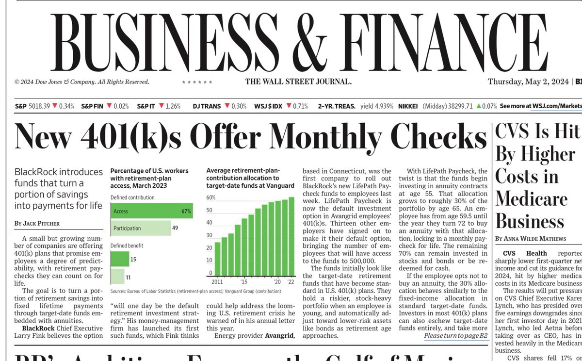 …Approximately 2,500 years after the first *annuity* was offered to the King of Judah, by the Babylonians… (Even the #WSJ can’t bring themselves to use the A-word)