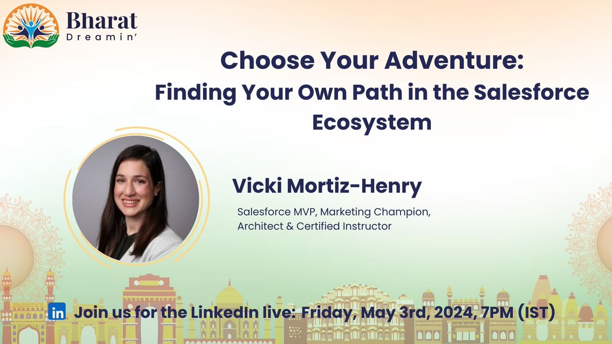 Are you feeling overwhelmed by the multitude of products, certifications and opinions? Join us this Friday, May 3rd, 7 pm IST, as Vicki Moritz-Henry highlights different options to find the Salesforce ikigai linkedin.com/events/finding… #bharatdreamin #trailblazercommunity