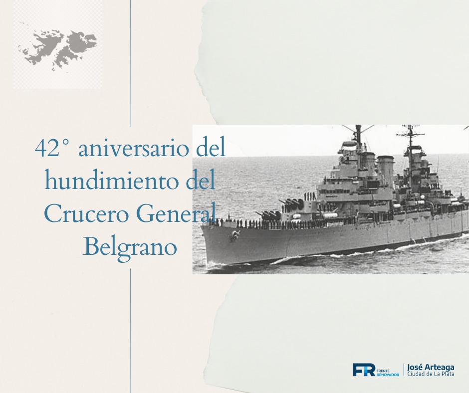 El hundimiento del Crucero General Belgrano es consiserado un crimen de guerra, ya que el buque se encontraba fuera del área de exclusión establecido por el Reino Unido. A 42 años de aquel trágico hecho, mantenemos viva la memoria y le rendimos homenaje a los caídos y a los…