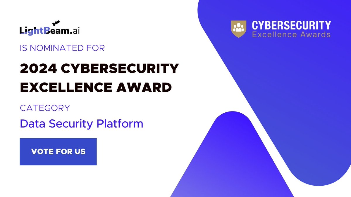 Hey all! We are excited to announce that we have been nominated for the prestigious Cybersecurity Excellence Awards for the 'Best Data Security Platform' category. Vote here - lnkd.in/dqU3_yKx Thanks in advance! #cybersecurityexcellenceaward #datasecurity