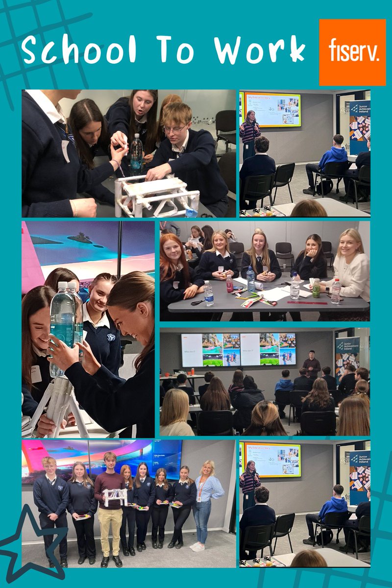 Well done @Fiserv Young Professional Council volunteers who hosted @Dunshaughlin_CC for a ‘School to Work’ event - 5th yr business students were inspired by career talks & building bridges activity which brought out everyones' competitive side.'#Fiserv #inspiringyoungminds #dcc