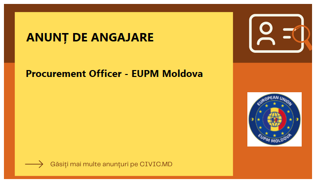 📢 EUPM Moldova is looking for a dedicated Procurement Officer to join their dynamic team. Don't miss this chance to contribute to a leading organization in the civil society! #EUPMMoldova #JobOpportunity #CivilSociety

Link: civic.md/anunturi/angaj…

#angajari #jobs #vacancy #E…