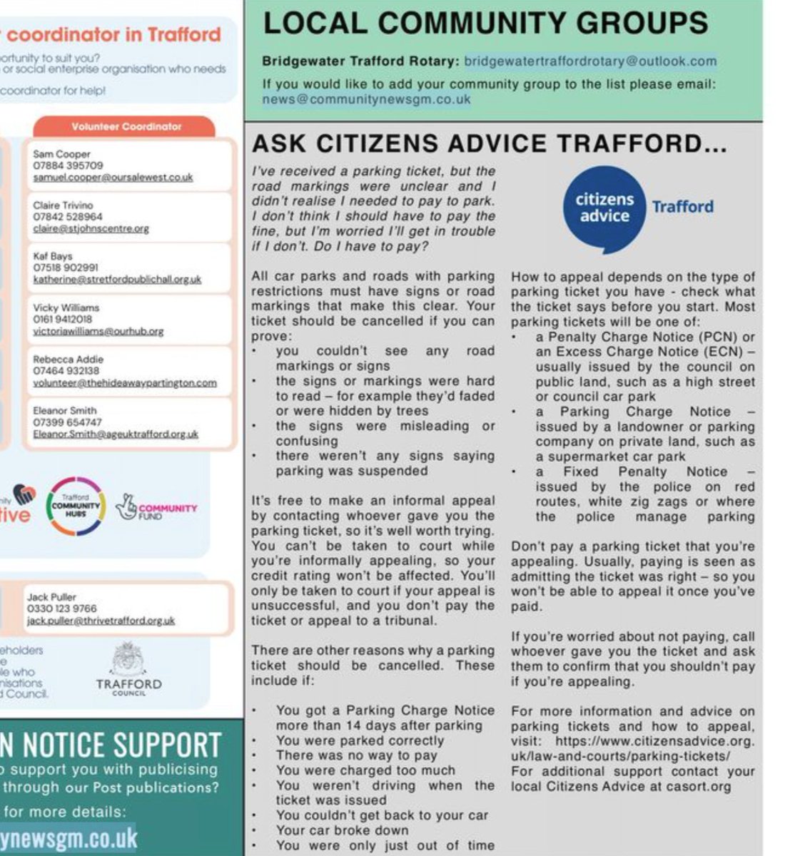 👀 Great to spot our advice column in Trafford Post today, all about parking tickets, your rights, and when they can be cancelled 🚗 Thank you to @PostNewsGM for the coverage! Subscribe to receive Trafford Post at bit.ly/3wiichs #Trafford