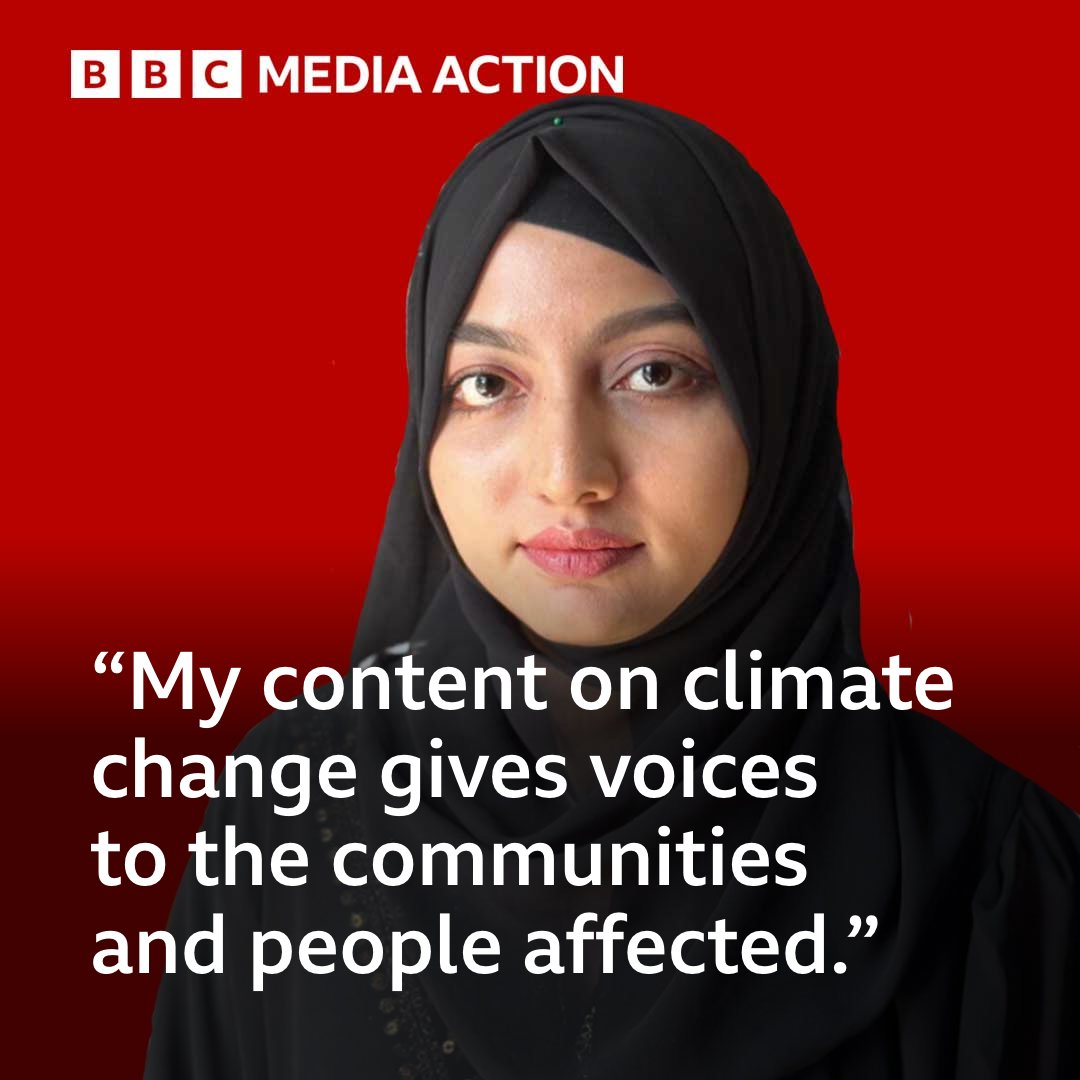 Faria is one of the 40 journalists and 20 content producers we trained last year in #Bangladesh to effectively report on how communities are leading the way on #ClimateAdaptation🌏

👉 bbc.in/3WlbIcg 
 
#WorldPressFreedomDay  <a href="/GCAdaptation/">Global Center on Adaptation</a>