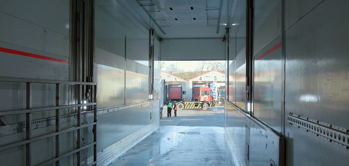 Looking from the inside out! #buffaload #logistics #refrigerated #trailer #chilled #coldchain #shunter #yard