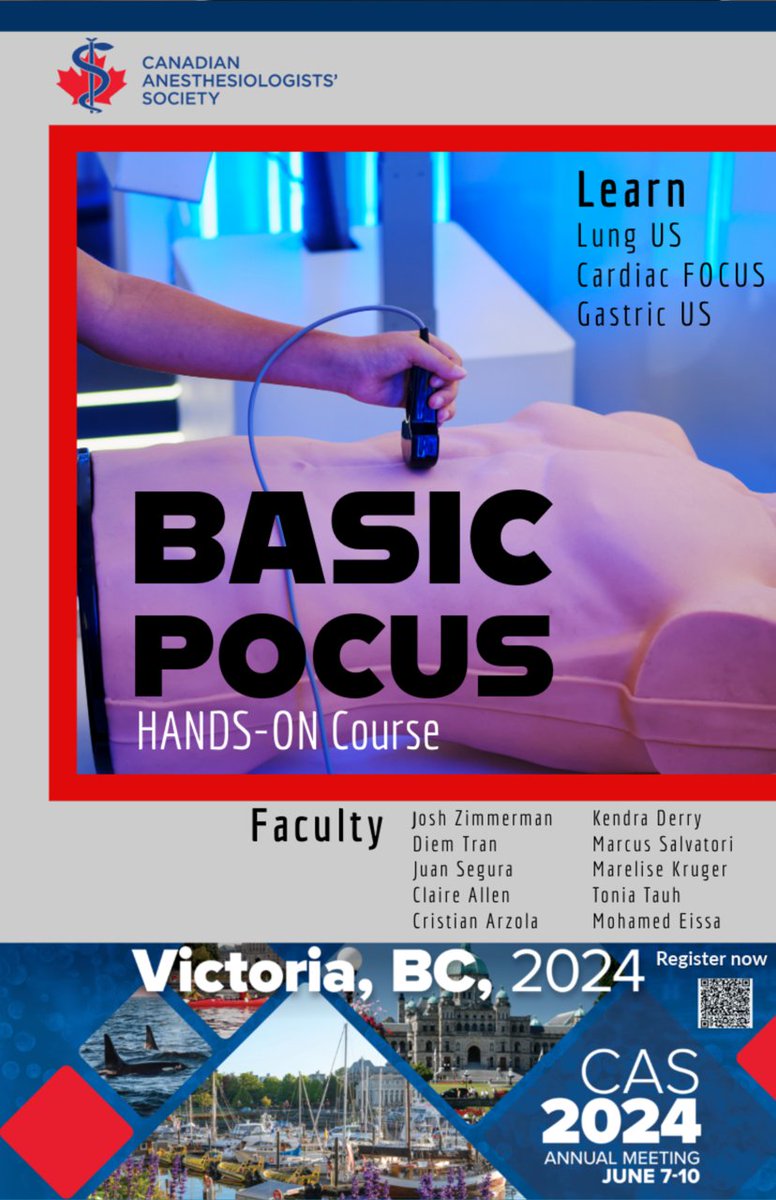 At #CASAM2024, CAS has a focus on POCUS - Point-of-Care Ultrasound. On June 7, we provide a Basic POCUS course for those just starting their #POCUS journey. Feat - @pperezde @yannisdr @DtranDiem @MoEissaMD Learn more and register at cas.ca/POCUS