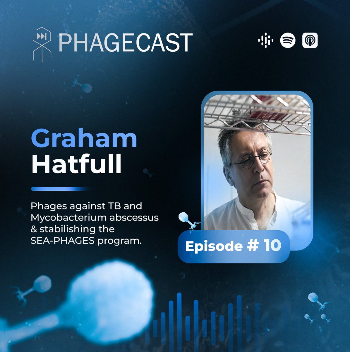 For this 1st anniversary, a special episode with Professor @GHatfull. You you will learn about phage therapy efforts against TB / Mycobacterium abscessus and how endolysins work against these pathogens. open.spotify.com/episode/47uuMr…