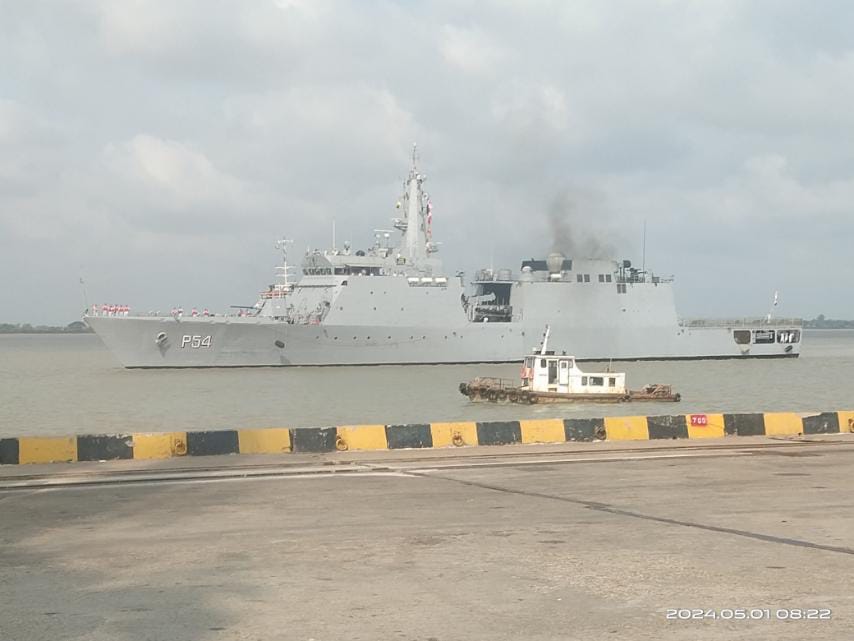 Combatting illegal fishing to help protect livelihoods, as well as curbing human and drug trafficking in the Andaman Sea along the international maritime boundary. Participating Indian Ships Saryu and LCU58 make a port call at Yangon.