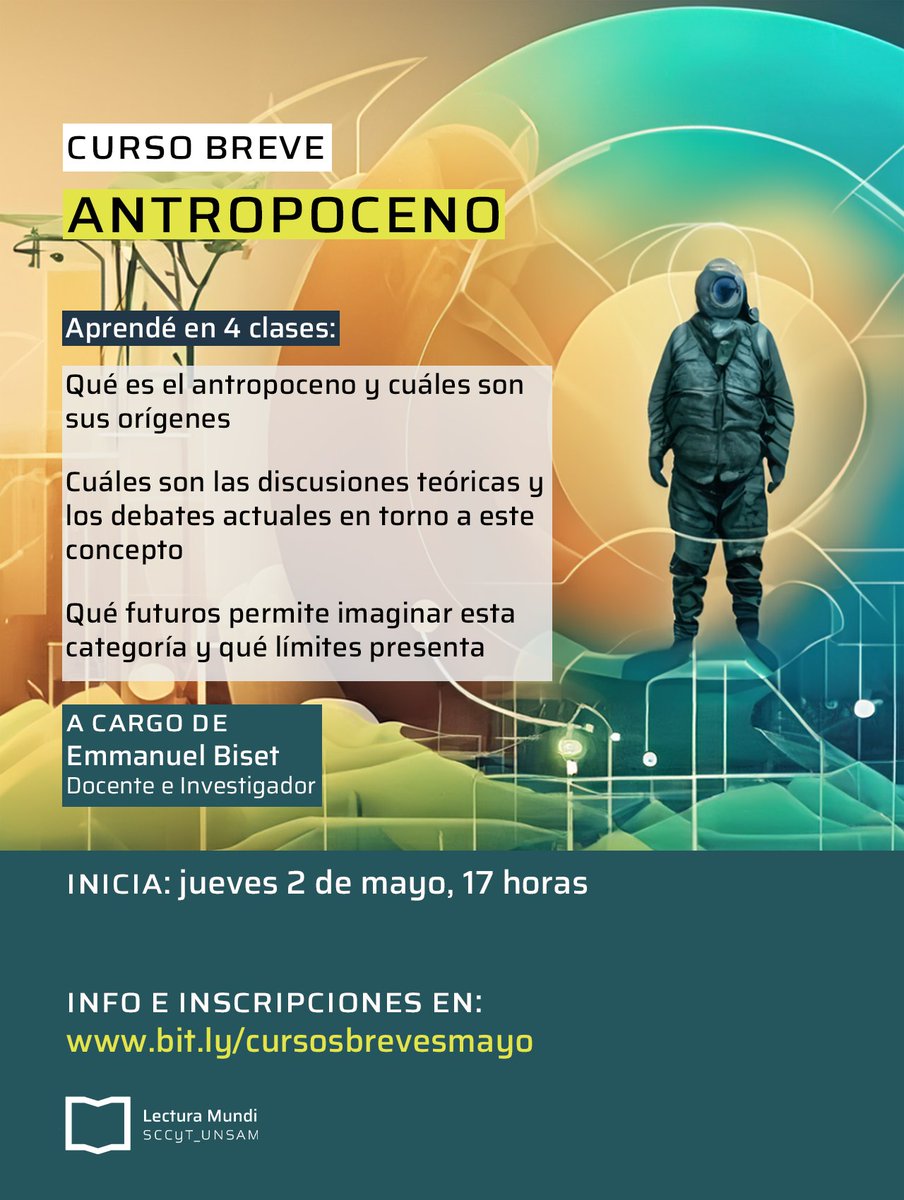 ¿Que le hace el concepto de antropoceno a las ciencias sociales y a las humanidades? ¿Cómo modifica nuestros lenguajes políticos? ¿Estamos ante nuevas coordenadas de orientación teórica y práctica?
Algo de esto vamos a intentar pensar. 
HOY LARGAMOS...