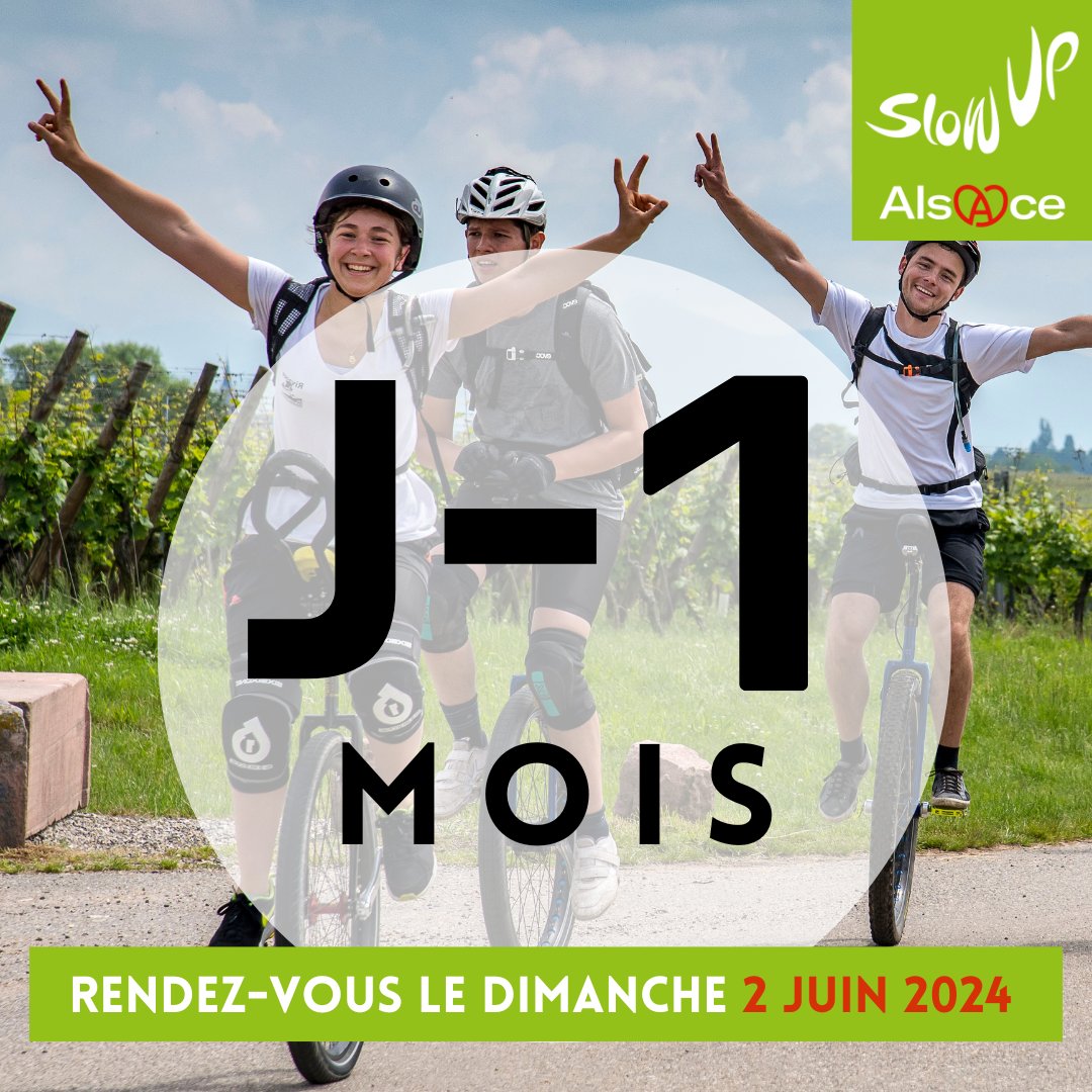 Le slowUp Alsace, c'est dans tout pile 1 mois ! ⏳

Sortez vos t-shirt blancs, votre plus beau vélo et venez faire la fête avec nous !!

(Plus d'informations sur le lien en bio)

#slowup #slowupalsace #cyclotourisme #routedesvinsdalsace #velo #mobilitedouce