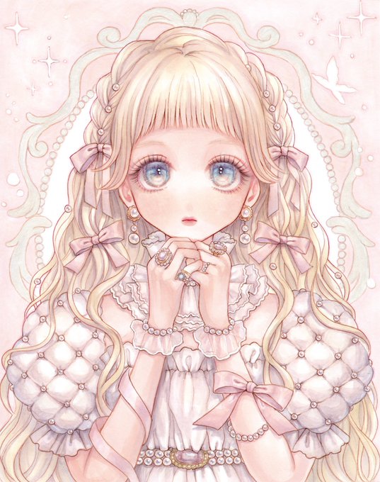 「pink ribbon puffy sleeves」 illustration images(Latest)