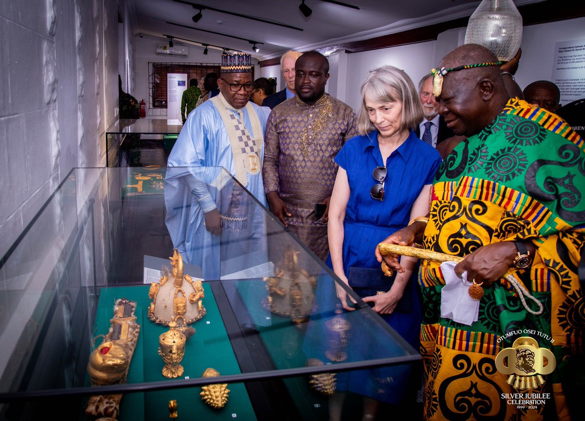 Asantehene Otumfuo Osei Tutu II, undertook a thorough inspection of the artifacts looted from the palace during the Sagrenti War of 1874.

This was part of his extensive tour of the Manhyia Museum, following the recent repatriation of these treasures from the UK and US.