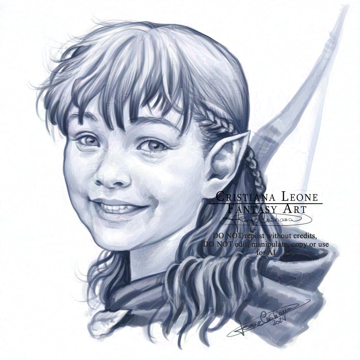 One of the last sketchy portrait c0mm1ssion I did, she's 'Speedy' an halfelf girl. I've few slots still available for portraits like this. If interested, contact me! 
#fantasycharacter #dndcharacter #characterart  #elfgirl #characterart