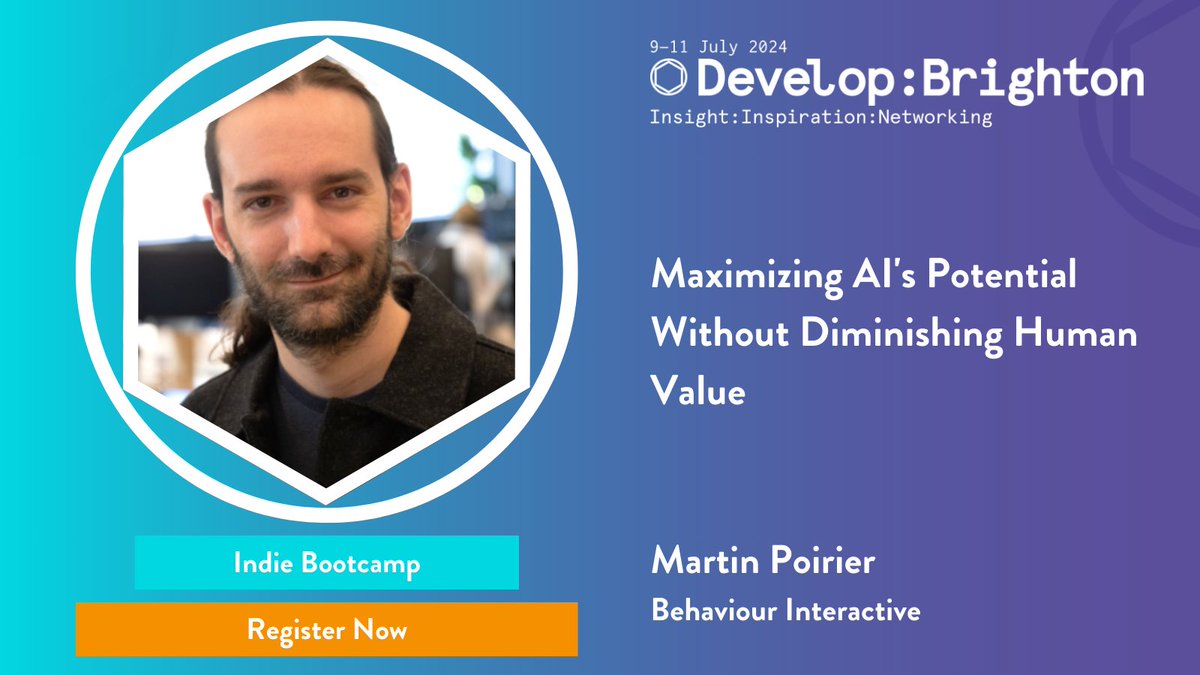 Joining us as part of the Indie Bootcamp will be Martin Poirier, Executive Technical Director at @Behaviour. He will be demystifying Generative AI and sharing his insights on a human-centered approach to emerging technologies. developconference.com/speakers/marti… #DevelopConf