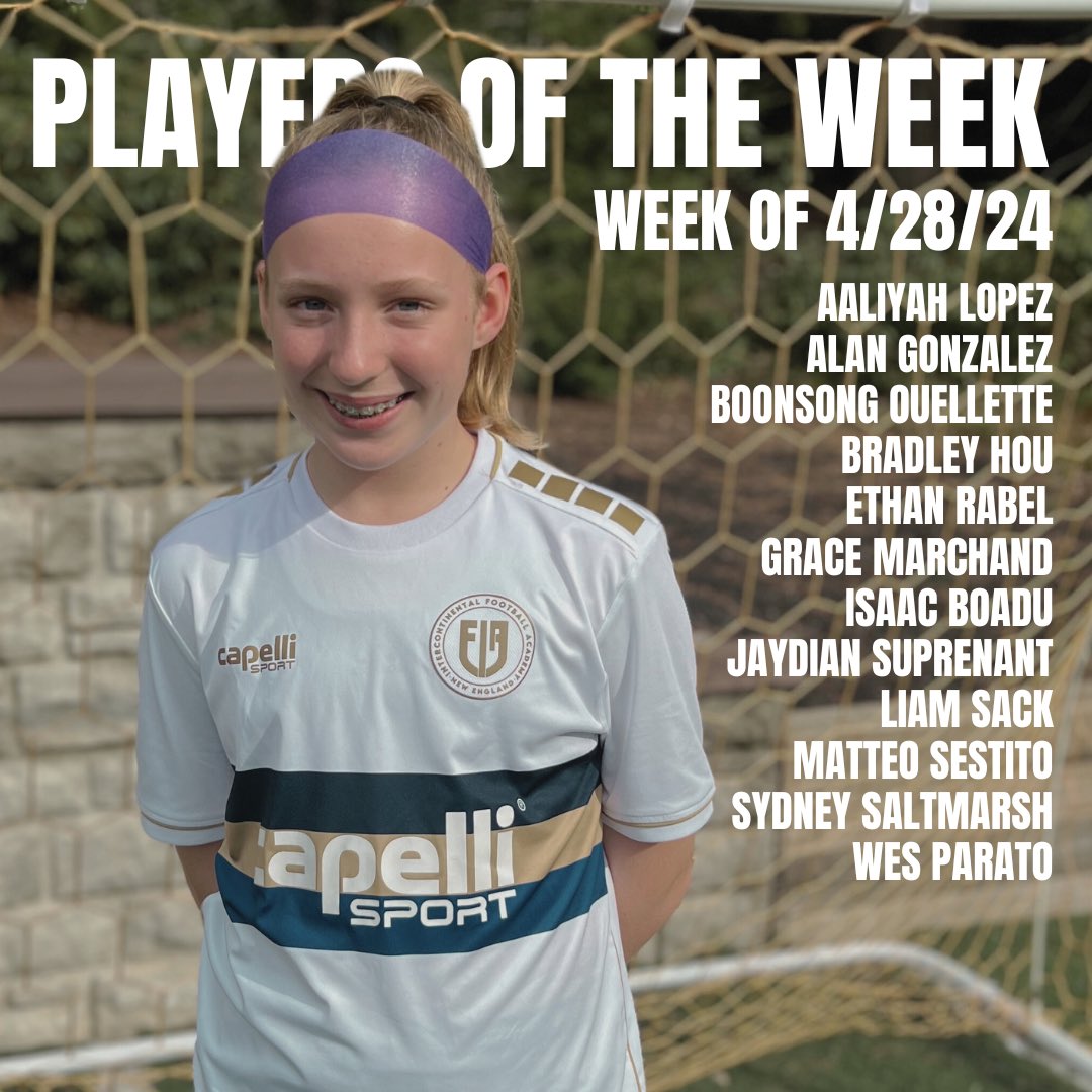Congratulations to Our Players of the Week! 🏟️⚽️

From goal scorers to shot-stoppers, our POTW series highlights players who give their all on the pitch!

#ifanewengland #boyssoccer #girlssoccer #youthsoccer #masssoccer #rhodeislandsoccer