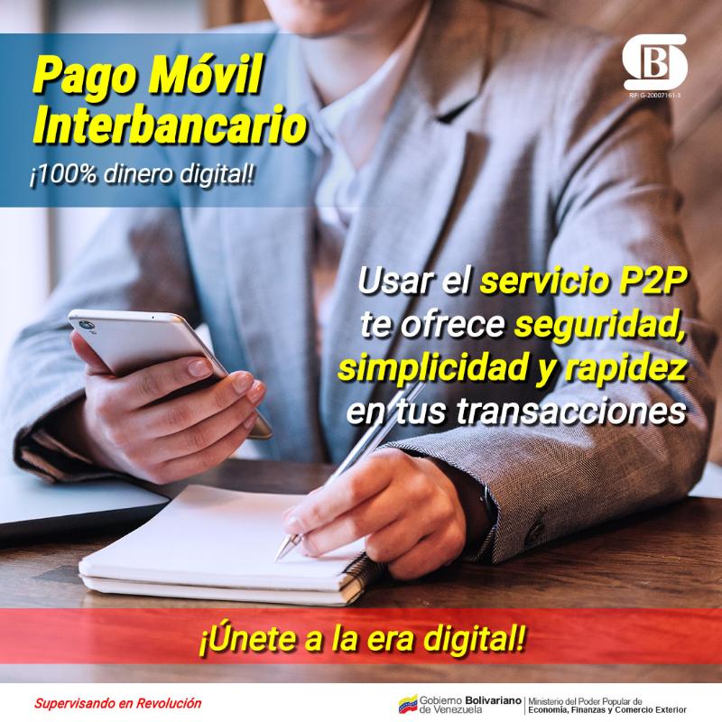 #DeInterés || Pago Móvil Interbancario. ¡100% dinero digital! #Sudeban #BancaElectrónica #P2P #P2C #C2P #SupervisandoEnRevolución #BidenLevantaLasSancionesYa