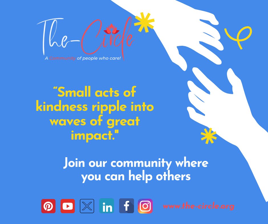 Follow us on :
Pinterest : pin.it/4ZcAkvsi1
Instagram:instagram.com/_thecircle.org…
X (Twitter) :twitter.com/thecirclesocial
YouTube:youtube.com/@TheCircleOrg?…
LinkedIn :linkedin.com/company/the-ci…
#kindness  #spiritualgrowth  #mindfulness  #helpingothers #positivity #healthylifestyle