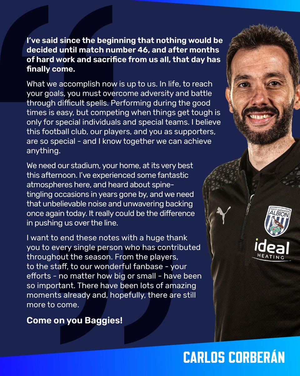 'We need our stadium, your home, at its very best this afternoon.' 🗣 The gaffer's programme notes ahead of today's clash at the Shrine. 💙🤍