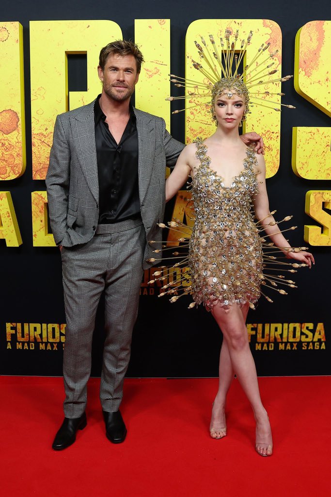 SeriesUpdateFR's tweet image. Chris Hemsworth et Anya Taylor-Joy à l'avant-première de Furiosa.
