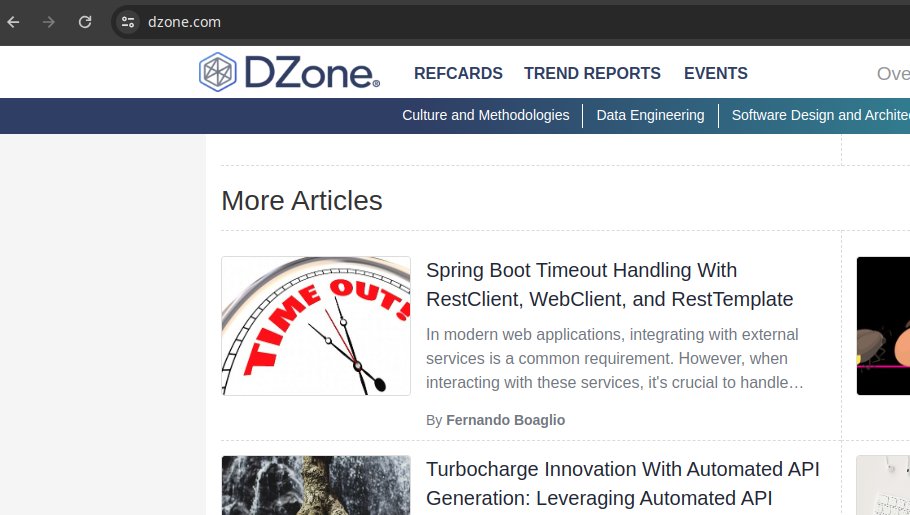 boaglio's tweet image. Usa microserviço e chama outro? 👀
Coloque timeout! ⌚
No Spring Boot existem várias maneiras, inclusive no novo RestClient, apesar de não ser tão intuitivo.
Confira no meu artigo da @DZoneInc :
dzone.com/articles/timeo…