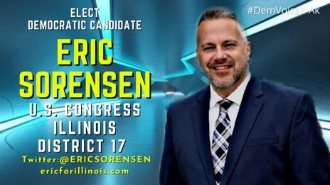 #USDemocracy #DemVoice #IL17 
Illinois, it's time to re-elect Congressman Eric Sorensen. He's working for the people of District 17.
For YOU. Keep him in the US House. He's the best choice. 
ericforillinois.com
