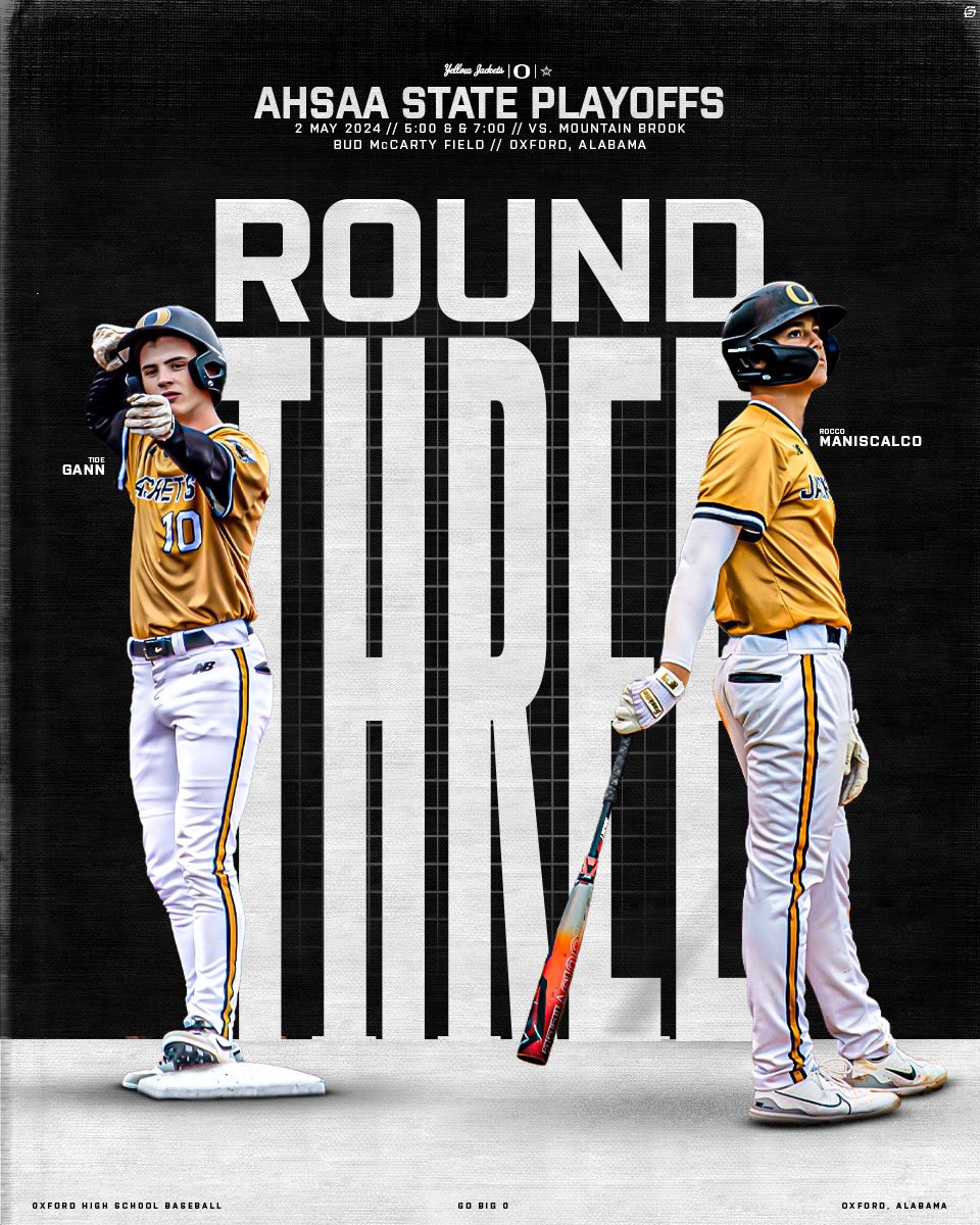 IT’S GAMEDAY!!!! What a great day to Pack the Bud and win a couple of Round 3 playoff games!! Let’s go!! #GoBigO #StingEm #Buzz

🆚 Mountain Brook Spartans
📍 Oxford High School
🏟️ Bud McCarty Field
⌚️ 5:00 and 7:30