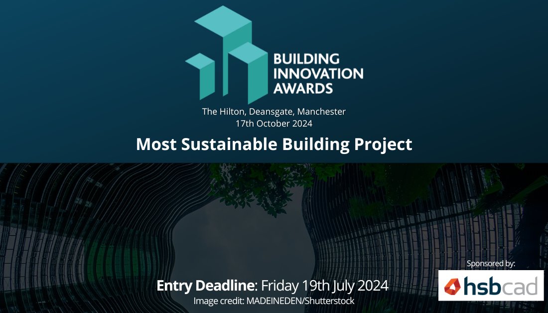 We are looking for projects that have foregrounded sustainability in design and construction through the use of sustainable approaches and technologies.

Submit your entries now: buildinginnovationawards.co.uk/most-sustainab…

#BuildingInnovationAwards #BIA2024 #construction #ukconstruction