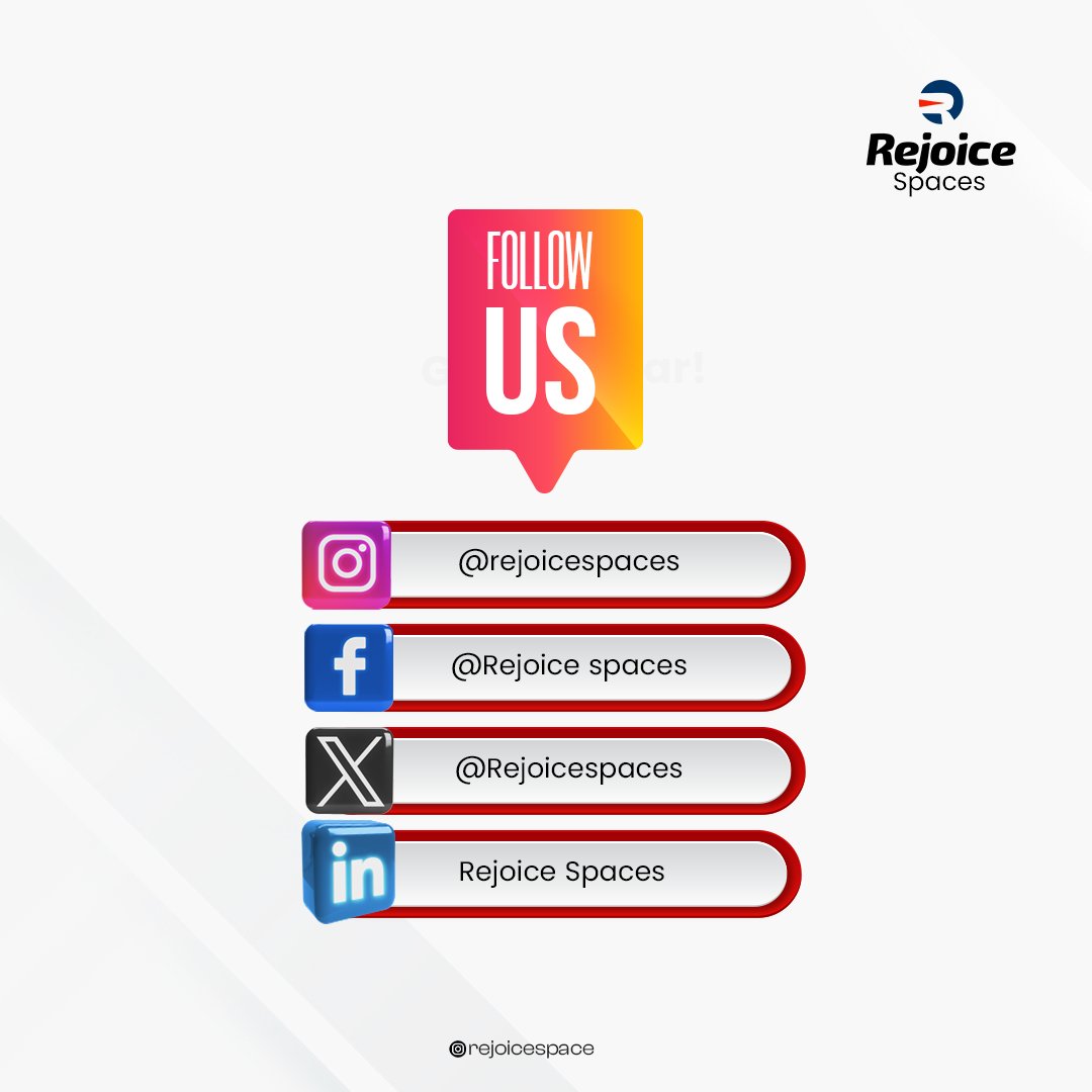 Yayyyyy!

We are now on all social media platforms!

Follow us on all social media platform and comment done! We have a little token for the first 10 people. 
#comingSoon #rejoicespaces  #CollaborativeSpace #workspaceinlagos