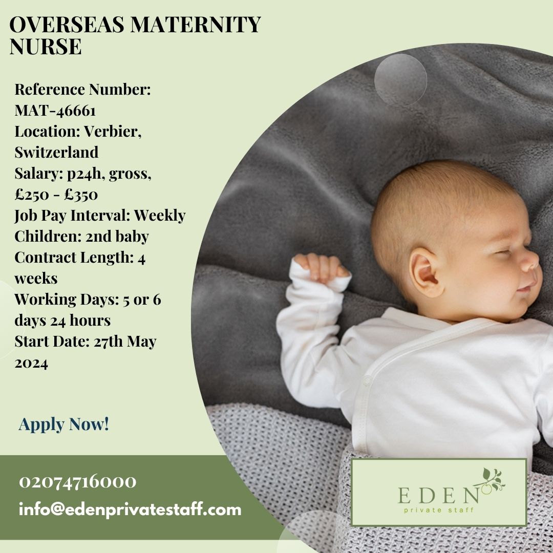 Overseas Maternity Nurse job 

edenprivatestaff.com/job/overseas-m…

#MaternityAgency #maternityleave #maternity #maternitynurse #maternityjobs #midwifejobs