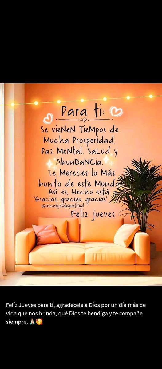 Buenos días!!! Ya es jueves 2 de mayo para ti se viene tiempos de mucha prosperidad, paz mental, salud y abundancia. Te mereces lo más bonito de este mundo así es hecho está. Primero Dios así será Gracias Dios.🙌🏼🙏🏼✝️🛐❤️💖✨🤗☺️🌞🌻🌷🍀