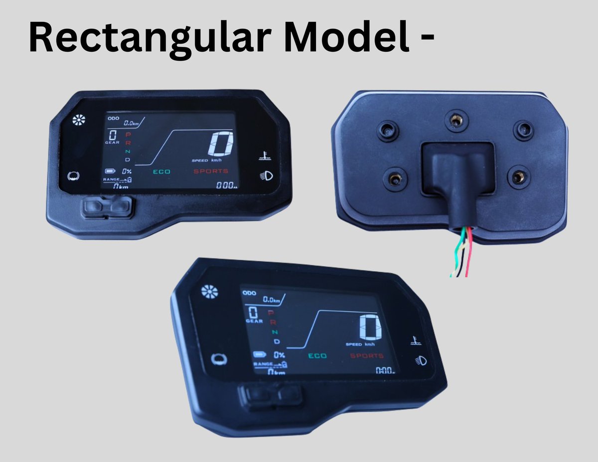 SlokiTechTeam's tweet image. Look at our Rectangular Model Instrument Cluster for your 2/3 wheeler Electric vehicle.

Best in the Market with the right features incorporated, filling the needs of an Ideal Instrument Cluster.
Let&apos;s Connect and Discuss how we can support you with our best Production Timeline!