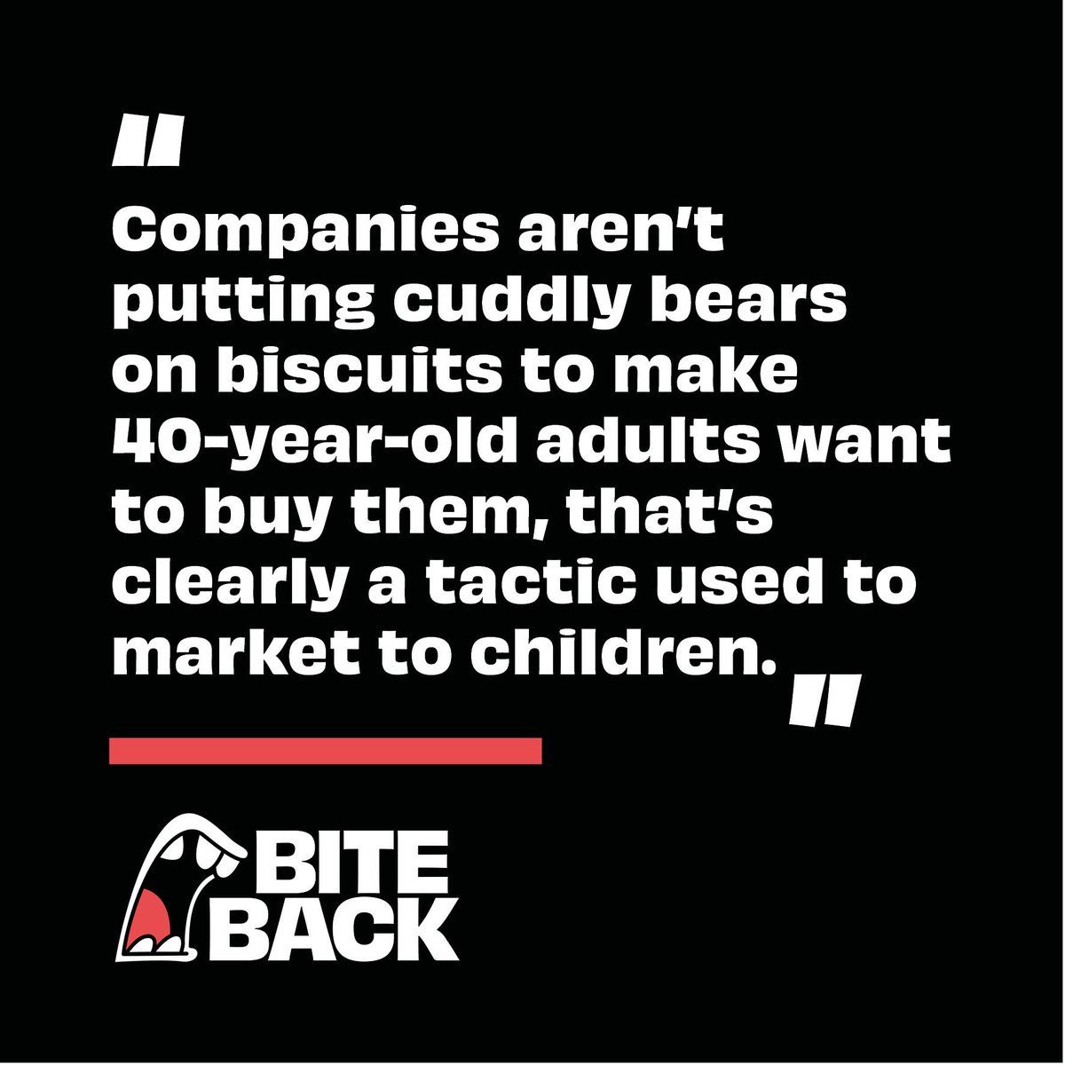 New research from @BiteBack2030 reveals 78% of products that appeal to children - think cuddly marketing & cartoons - made by the biggest global food companies are unhealthy.

Sign the open letter to call for change:
bb2030.co/5pVL #FuelUsDontFoolUs