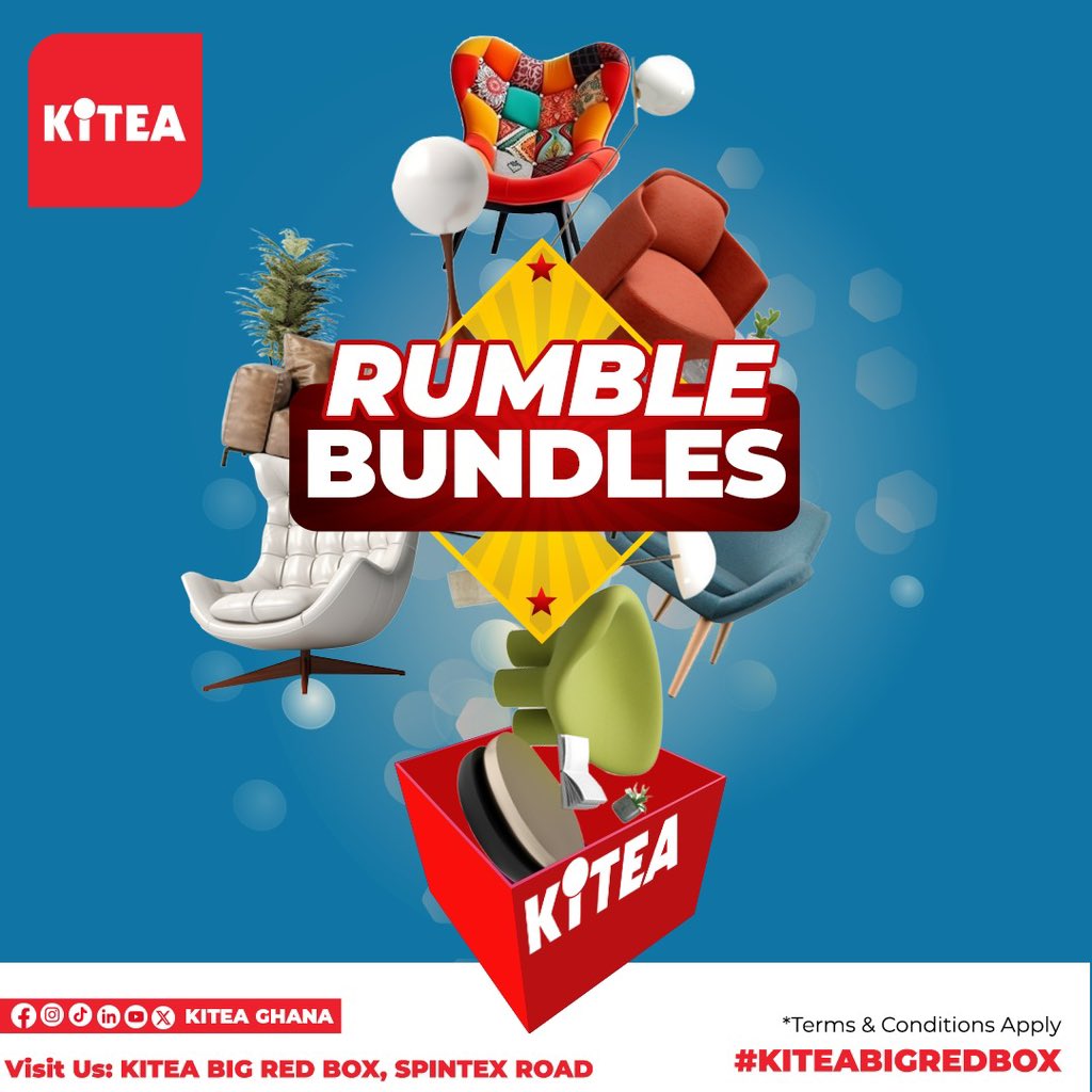 Introducing @kiteaghana’s RUMBLE BUNDLES! Unbox ready-to-style home bundles, relaxing bundles, and more this month. Each day, we'll unveil exclusive bundles available for a limited time only. Visit our store to pick your favorites within your budget. #Kiteabigredbox…
