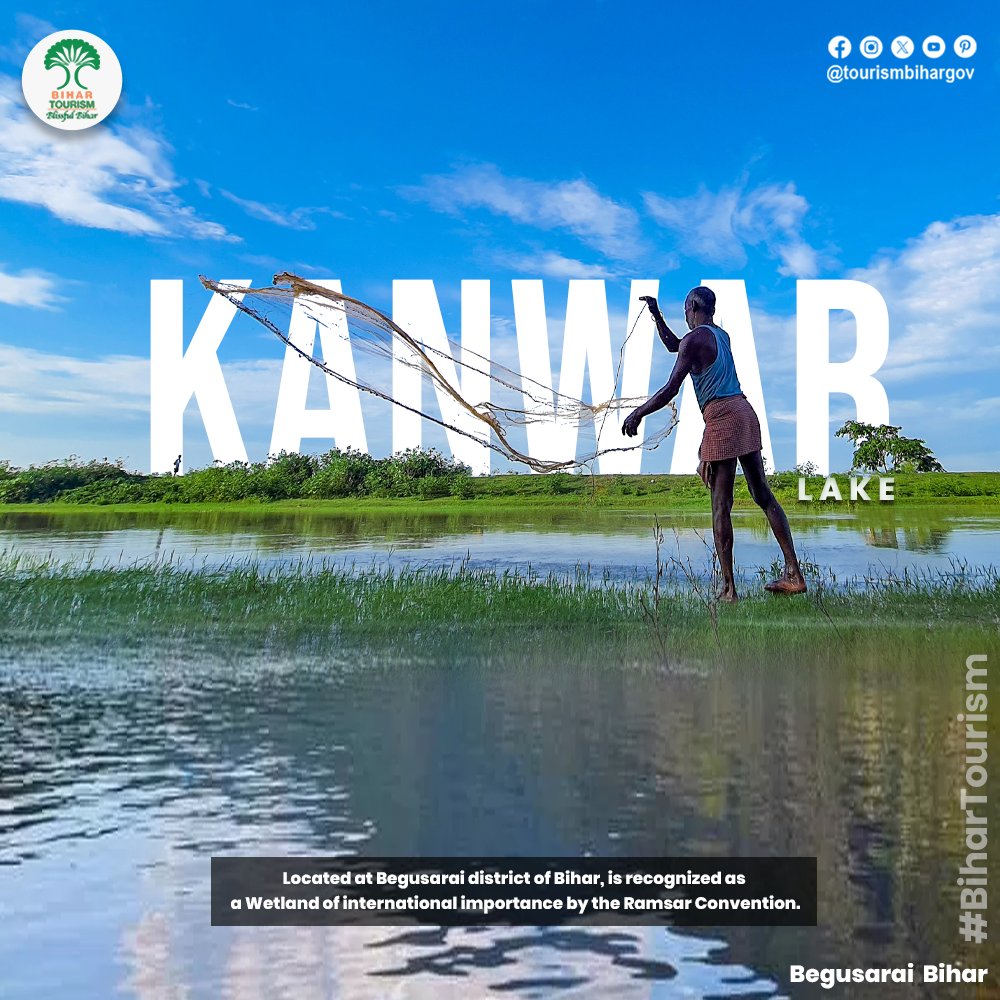 Discover the serene beauty of Kanwar Lake, Asia's largest freshwater oxbow lake, nestled in Bihar's Begusarai district—a haven of biodiversity and Bihar's pride under the Ramsar Convention.
#Bihar #dekhoapnadesh #bihartourism #BlissfulBihar #explorebihar
#incredibleindia…