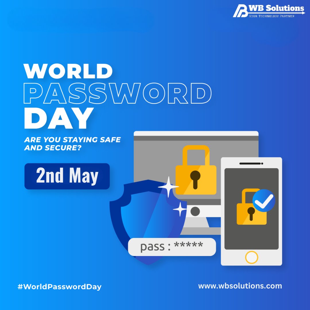 Unlock a Secure Future on 𝐖𝐨𝐫𝐥𝐝 𝐏𝐚𝐬𝐬𝐰𝐨𝐫𝐝 𝐃𝐚𝐲! 🔒💻

#WorldPasswordDay #CyberSecurity #PasswordProtection #ITSecurity #DataProtection #DigitalSecurity #CyberAwareness #SecurePasswords #OnlineSafety #TechSecurity