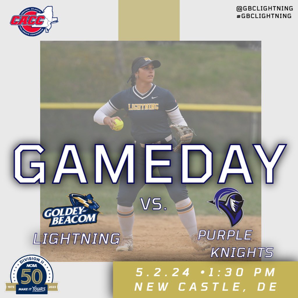 Softball is back in action today with a 1:30pm matchup against Bridgeport in the CACC semifinals in New Castle, DE!⚡️ #GBCLightning