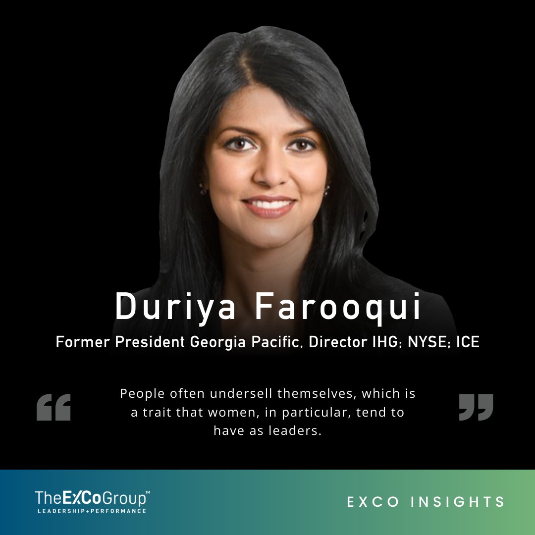 The ExCo Group executive coach and mentor <a href="/DuriyaFarooqui/">Duriya Farooqui</a>, Former President Georgia Pacific, and Director IHG; NYSE; ICE, shares her leadership lessons.

🔗hubs.la/Q02l2-VR0

#ExCoInsights #LeadershipDevelopment #ExecutiveCoaching