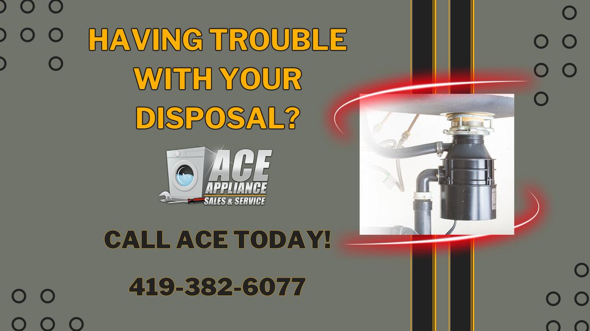 Need help with a broken disposal? Don't worry, we've got you covered! Contact us today for fast and reliable repairs.  #Disposal #ApplianceRepair #ToledoOhio #ApplianceCare #ToledoOhio #ThisIsToledo #AceAppliance