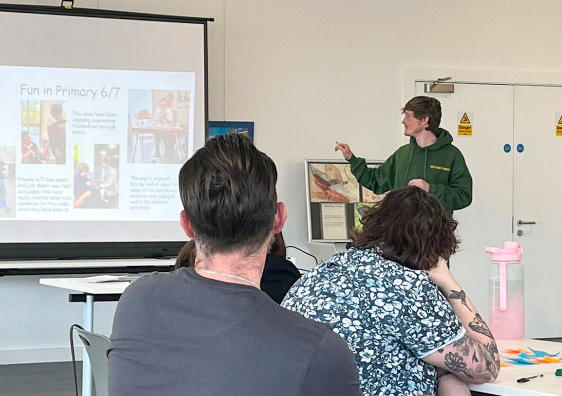 We're at the @phf_uk inservice day at The Cutty Sark in Ayr. An event in partnership with @southayrshire's #CreativeLearning Network. Images: presentation from LMNS musician Neil Sutcliffe with Dawn Mair and Lisa Carson from Hillside School.