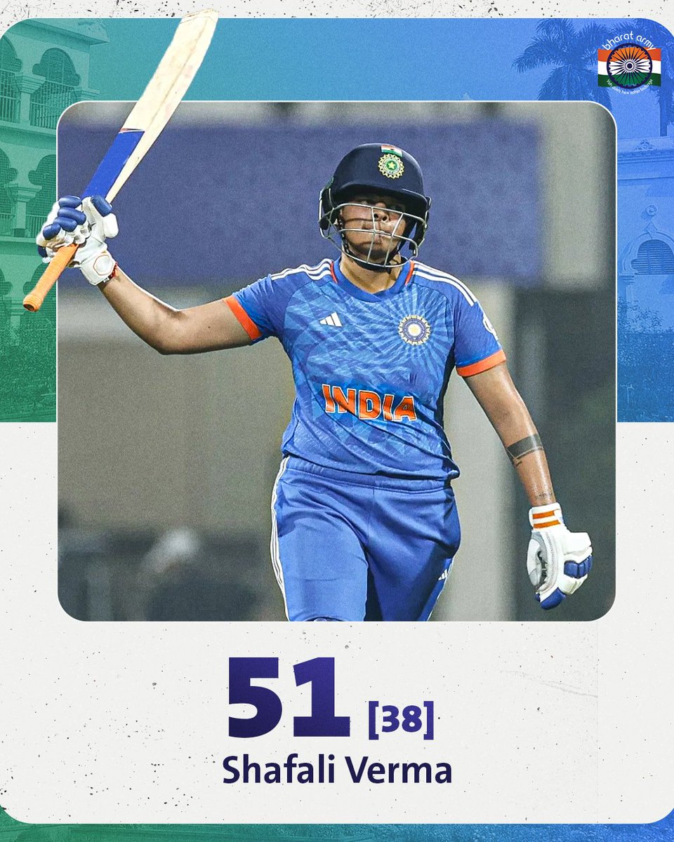🔥🙌🏻 YOUNG GUN! Shafali Verma has played with positive intent from ball 1. 👏 She hit her 8th T20I fifty. 📷 Getty • #BANvIND #INDvBAN #TeamIndia #BharatArmy #COTI🇮🇳