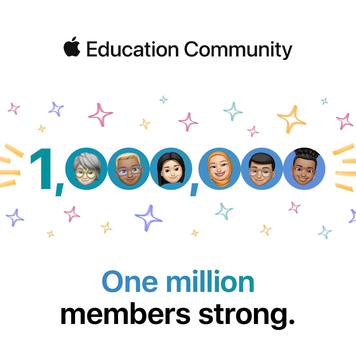 Learn. Share. Be inspired. 💡✨ 

The #AppleEduCommunity is my go-to online resource! 
I’m proud to be part of an educational community of over 1,000,000 teachers & leaders! 🌟 

🔗 Join today: apple.co/educommunity1mm

#AppleTeacher #AppleLearningCoach #AppleDistinguishedEducator