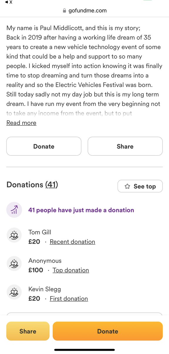 Looking good Paul over £1200 towards the £7000 target 🎯 in only a few days 41 donations so far @EVFestivalUK :)