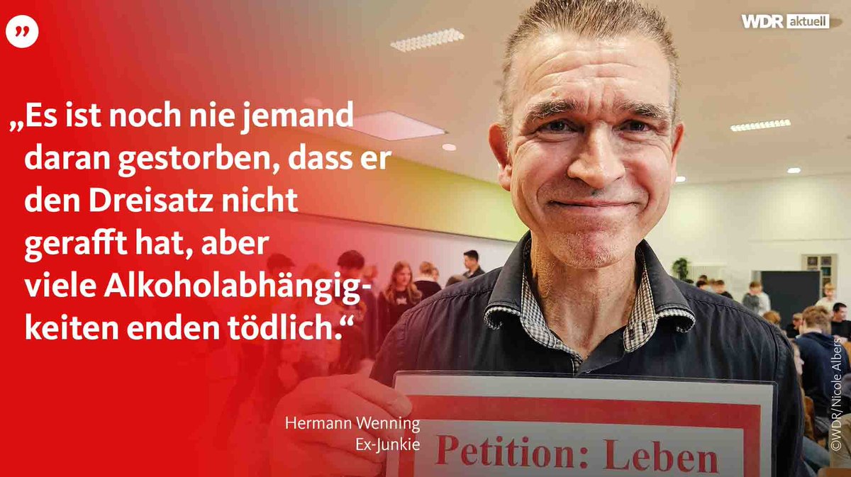 Ein ehemaliger Abhängiger fordert das Schulfach 'Leben'. Wenn es nach Hermann Wenning ginge, müsste mit Jugendlichen in der Schule viel mehr über Drogen, Alkohol und Mediensucht gesprochen werden.
www1.wdr.de/nachrichten/we…