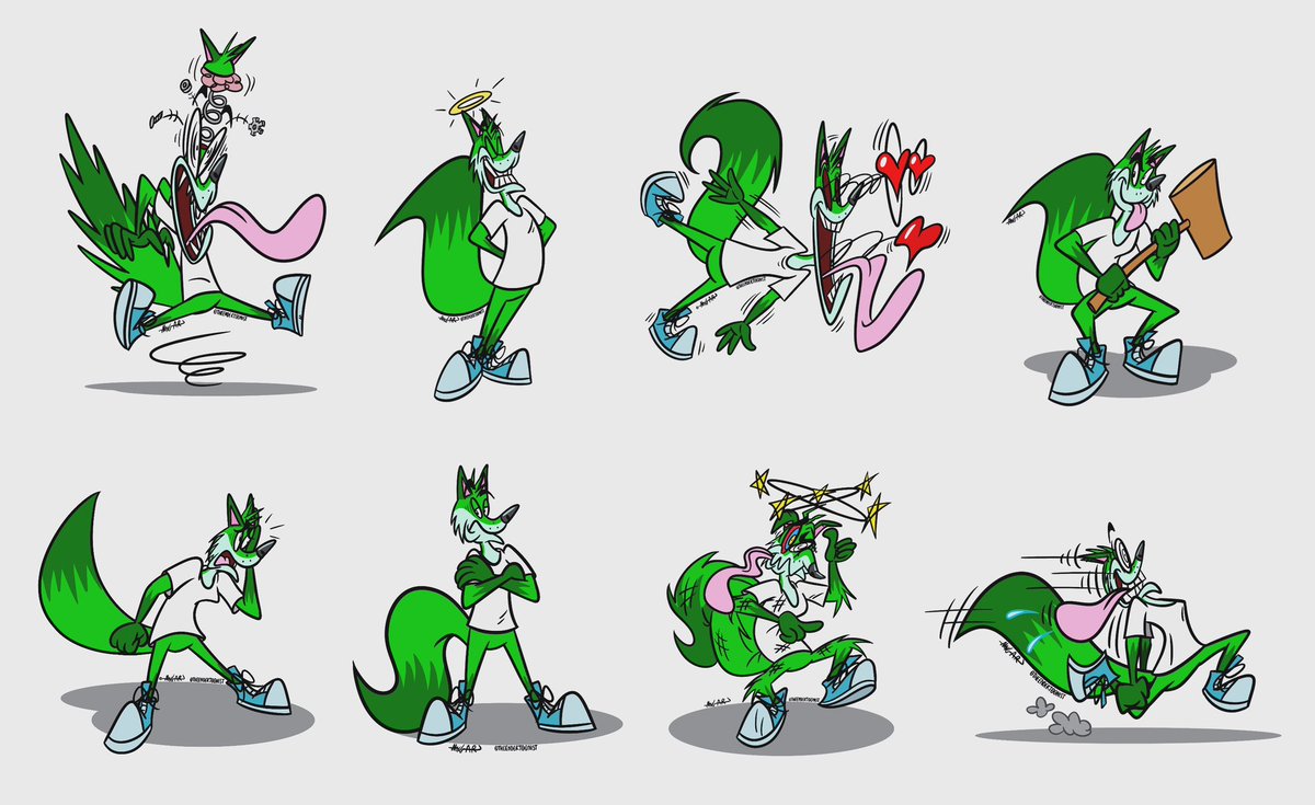 ~Kaleo Fox Sticker Designs (Complete)~ My completed eight-piece sticker set of Kaleo Fox! This will be used as Telegram and/or Redbubble stickers one day. #oc #cartooncharacter #fox #kaleofox #stickers #stickerart